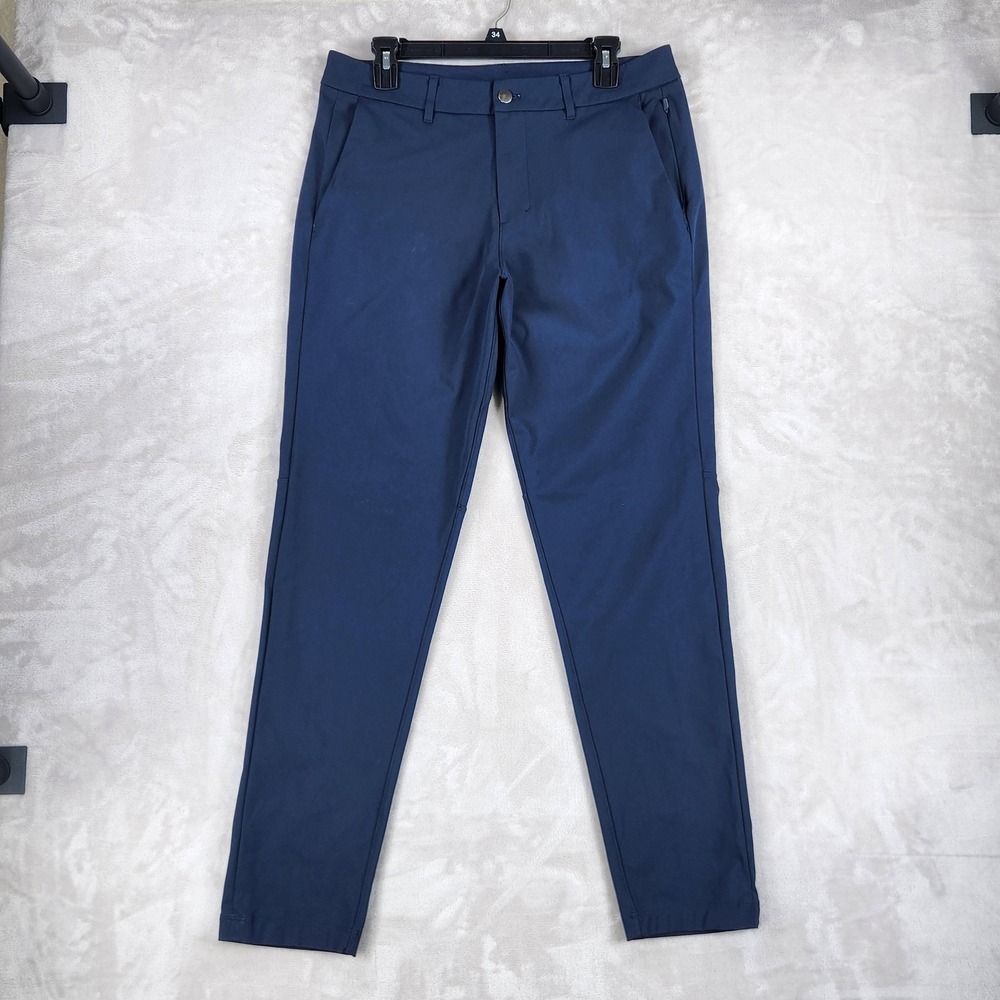Lululemon Pants Mens 33x30 Blue Slim Fit Stretch Tech Chino Zip Pocket Casual